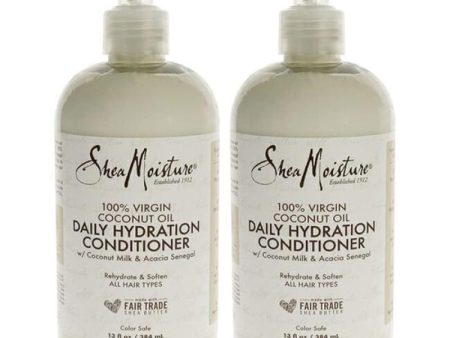 100% Virgin Coconut Oil Daily Hydration Conditioner - Pack of 2 by Shea Moisture for Unisex - 13 oz Conditioner on Sale