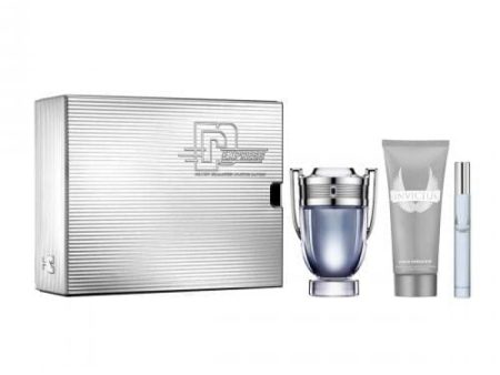 Paco Invictus 3 Pcs Set: 3.4 Eau De Toilette Spray + 3.4 All Over Shampoo + 0.34 Oz Mini Eau De Toilette Travel Spray (Metal Box) Cheap