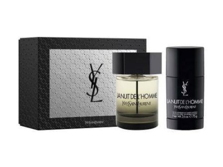 YVES SAINT LAURENT LA NUIT DE L HOMME 2 PCS SET: 3.4 EDT + 2.7 DEODORANT For Cheap