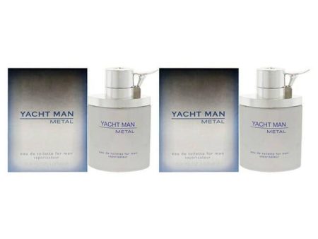 Yacht Man Metal by Myrurgia for Men - 3.4 oz EDT Spray - Pack of 2 Fashion