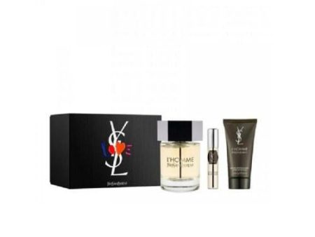 Ysl L??Omme 3 Pcs Set For Men: 3.3 Edt + 0.33 Travel Sp + 1.6 Sg For Discount