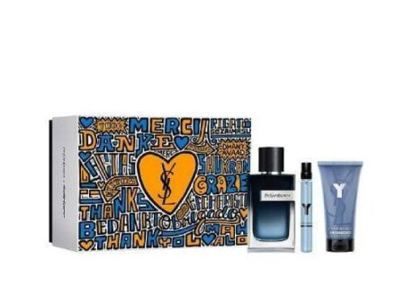 Ysl Y 3 Pcs Set For Men: 3.3 Edp + 0.33 Travel Sp + 1.6 Sg Supply